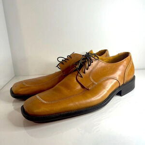 Men's Shoes COLE HAAN Moc Toe Derby Blucher Size 12 Tan Brown Leather